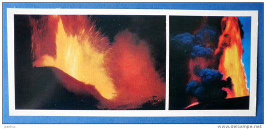 neighborhood lit volcano - volcano - Tolbachik is a volcanic complex - Kamchatka - 1978 - Russia USSR - unused - JH Postcards