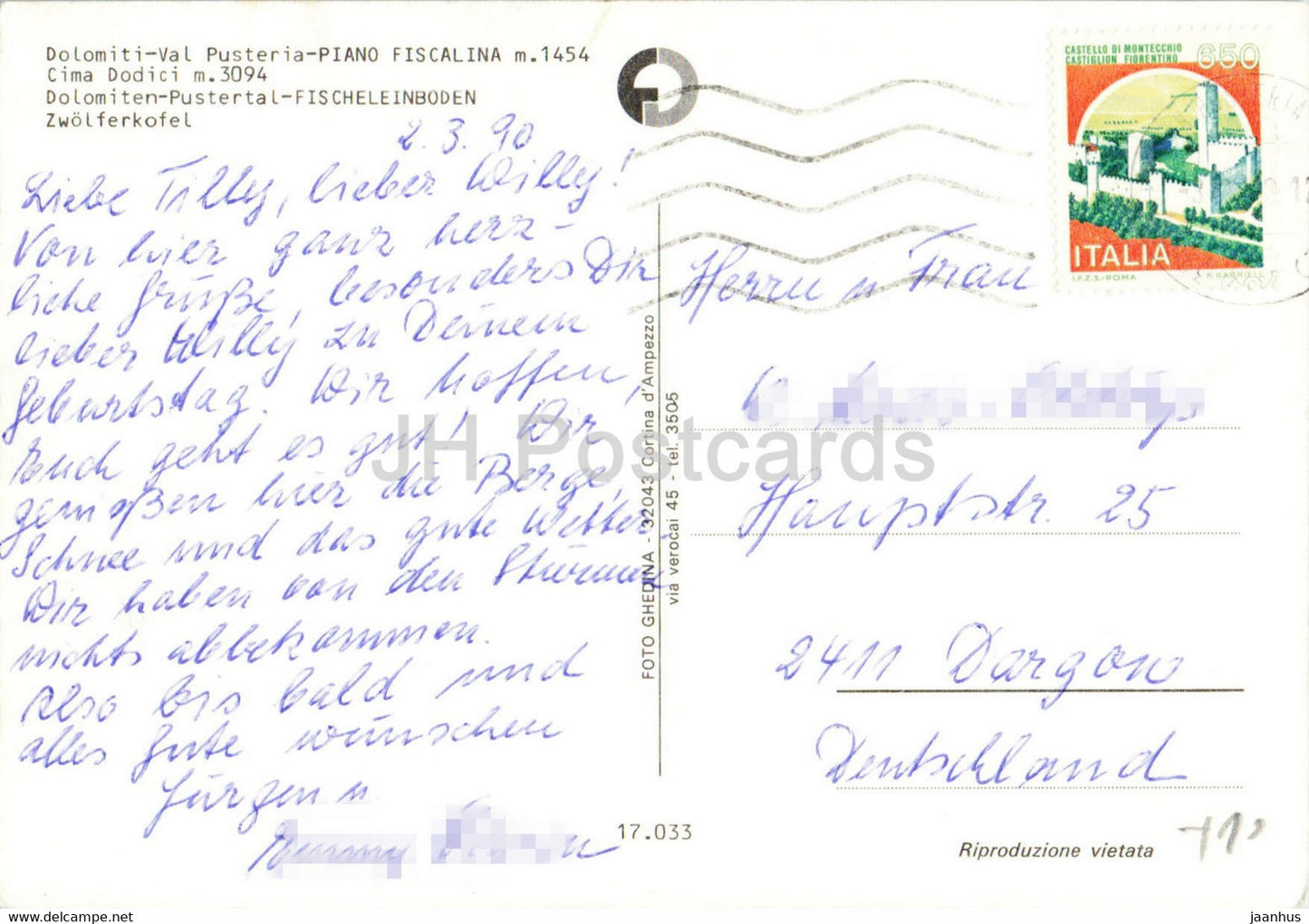 Dolomiti - Val Pusteria - Piano Fiscalina - Cima Dodici - Pustertal - Fischeleinboden - 1990 - Italy - used