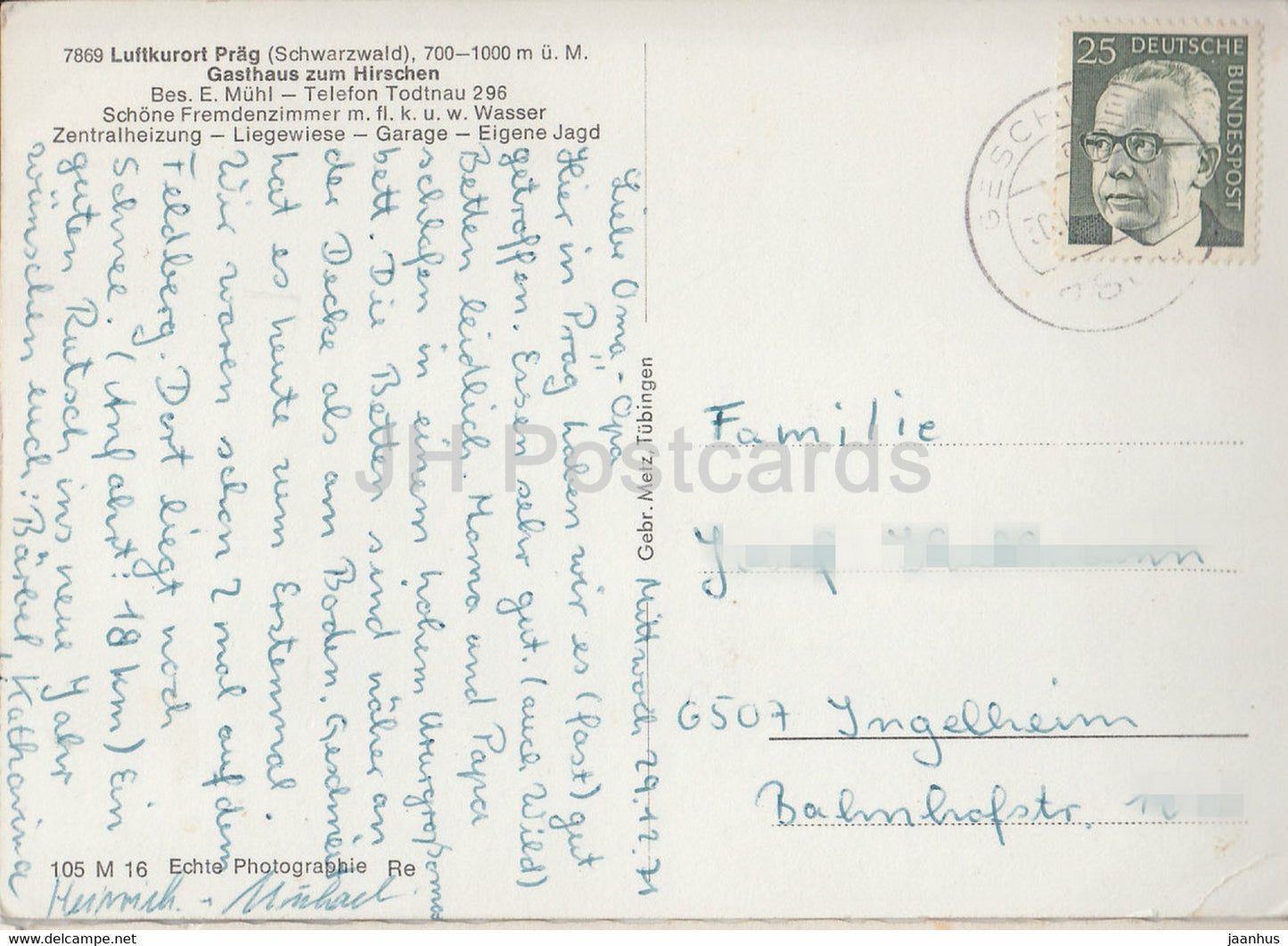 Luftkurort Prag - Gasthaus zum Hirschen - 1971 - Deutschland - gebraucht