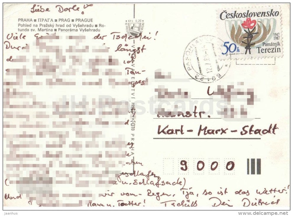 Praha - Prague - Prague Castle - St. Martina Rotunda - Czechoslovakia - Czech - used 1988 - JH Postcards