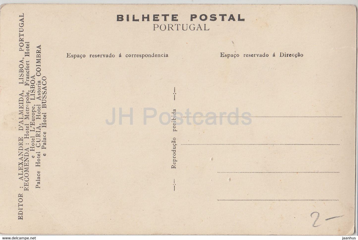 Bussaco - Uma Galeria do Palace Hotel - 32 - alte Postkarte - Portugal - unbenutzt