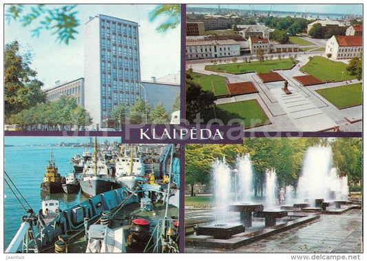G. Mantas street - Lenin square - Port - Klaipeda - 1981 - Lithuania USSR - unused - JH Postcards