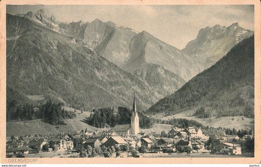 Oberstdorf Allgau 814 m - old postcard - 70 - 1928 - Germany - used - JH Postcards