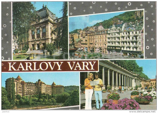 Karlovy Vary - Karlsbad - spa - colonnade - architecture - Czechoslovakia - Czech - used 1975 - JH Postcards