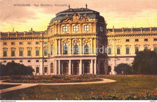Wurzburg - Kgl Residenz - Ruckseite - Feldpost - Inft Rgt No. 4 10 Kompagnie - 920 - old postcard - Germany - used - JH Postcards