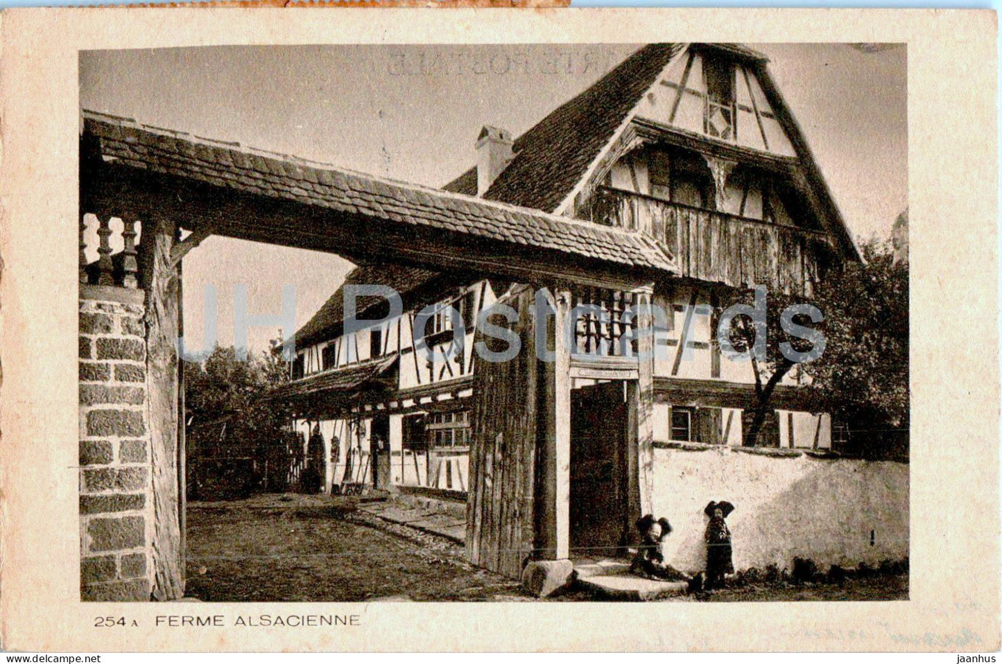 Ferme Alsacienne - farm - 254 - old postcard - 1945 - France - used - JH Postcards