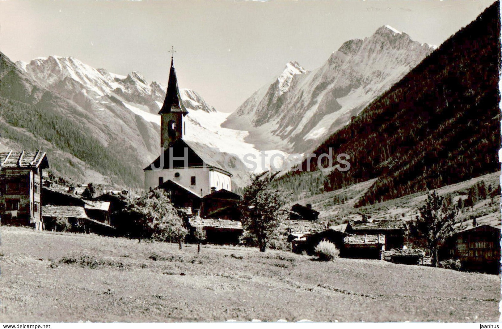 Kippel im Lotschental - Langgletscher Sattelhorn Schinhorn - 4644 - old postcard - Switzerland - unused - JH Postcards