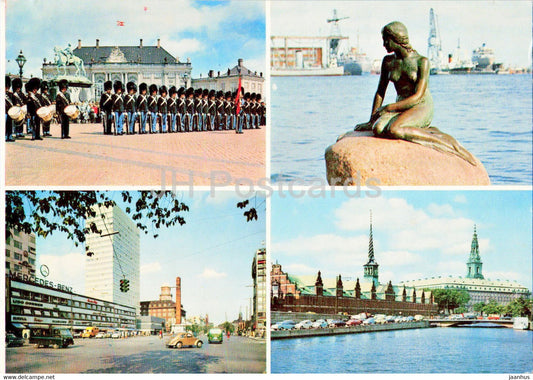 Copenhagen - Guard - Little Mermaid - multiview - 1972 - Denmark - used - JH Postcards