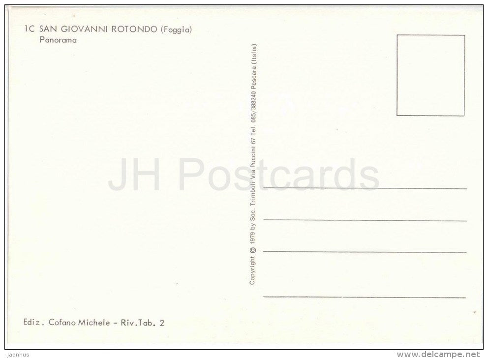 panorama - San Giovanni Rotondo - Foggia - Puglia - 1C - Italia - Italy - unused - JH Postcards
