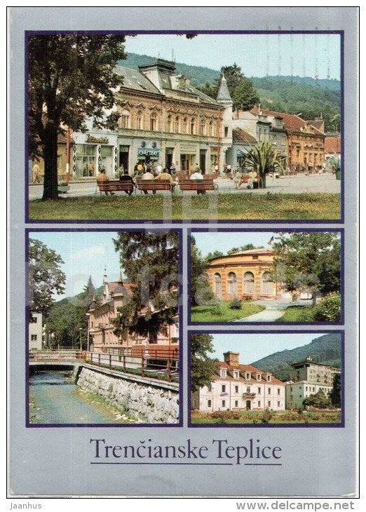 Trencianske Teplice - 3 - town views - architecture - Czechoslovakia - Slovakia - used 1982 - JH Postcards
