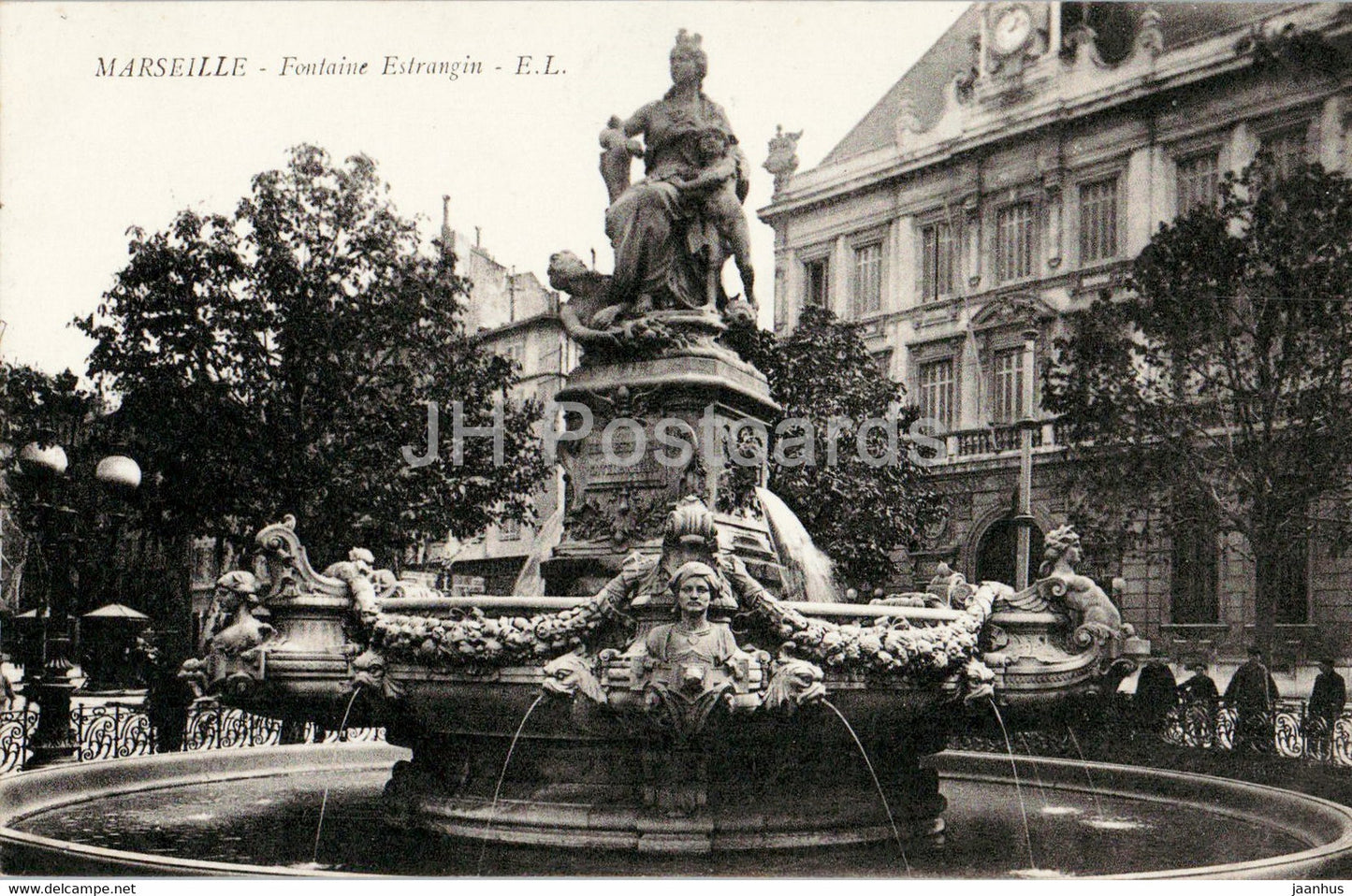 Marseille - Fontaine Estrangin - old postcard - France - used - JH Postcards