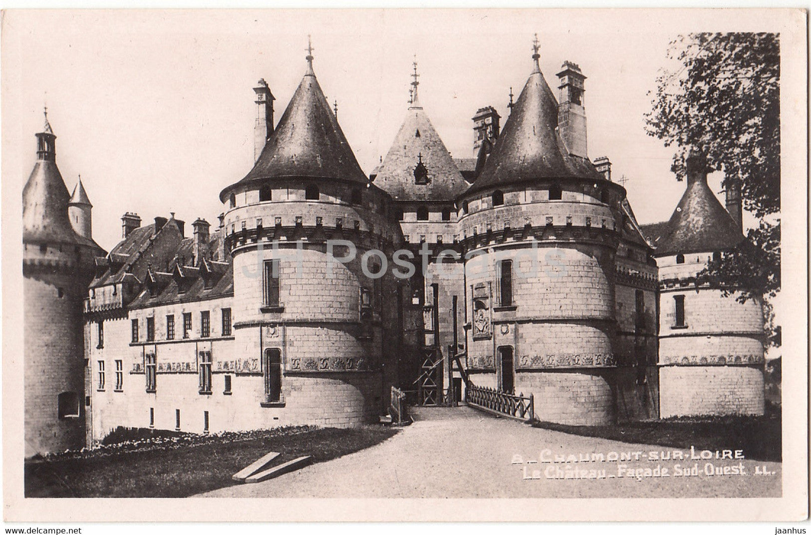 Chaumont sur Loire - Le Chateau - Facade Sud Ouest - old postcard - France - unused - JH Postcards