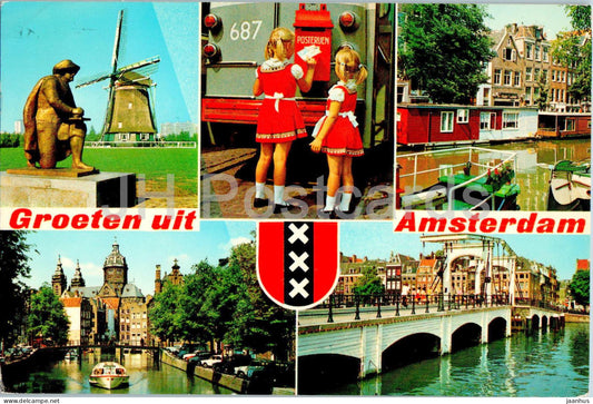 Groeten uit Amsterdam - greetings from Amsterdam - multiview - 1971 - Netherlands - used - JH Postcards