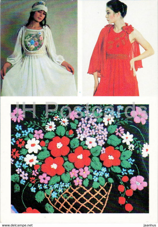 dress - 2 - Women Fashion - woman - 1988 - Russia USSR - unused - JH Postcards