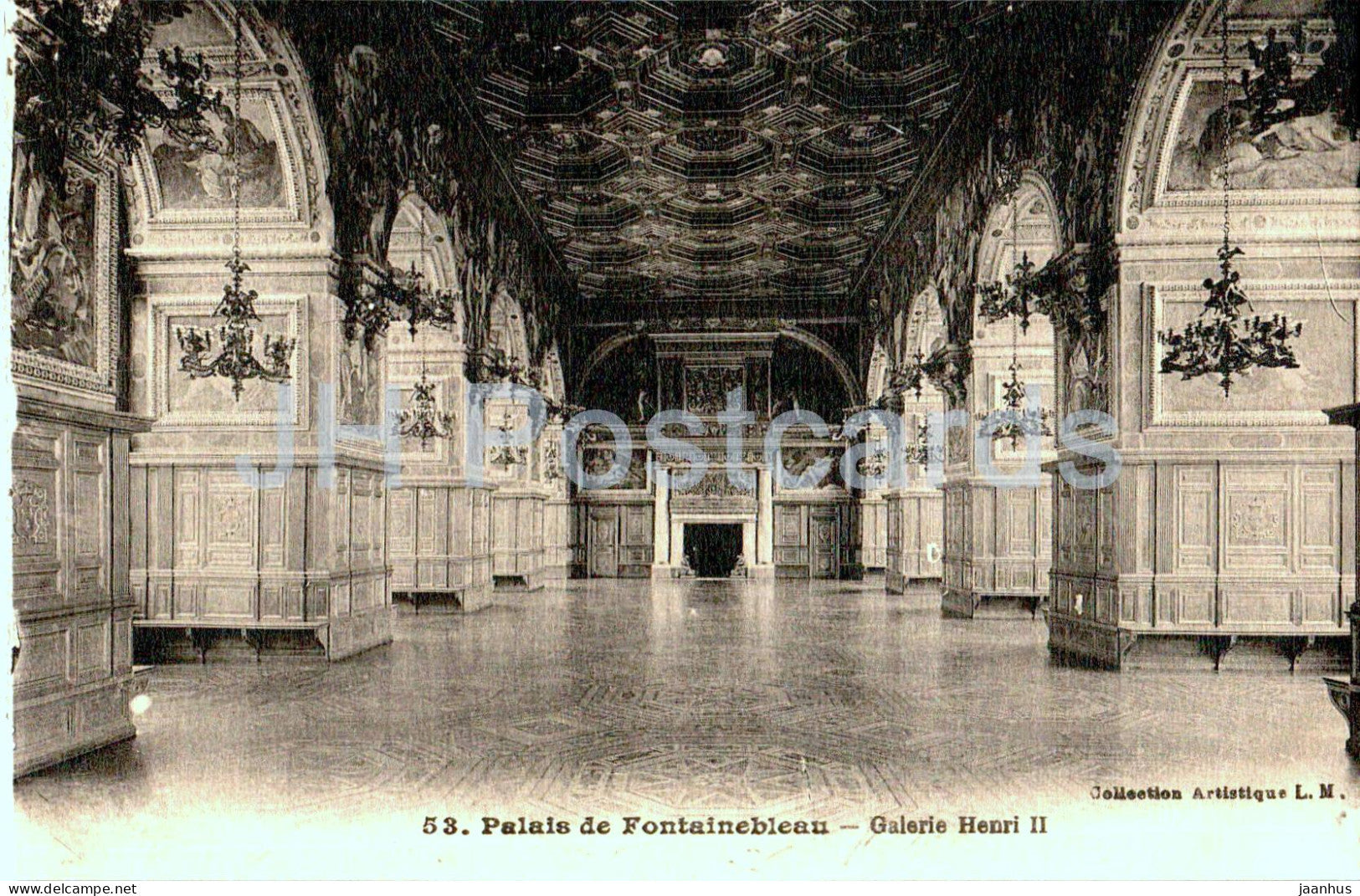 Palais de Fontainebleau - Galerie Henri II - 53 - old postcard - France - unused - JH Postcards