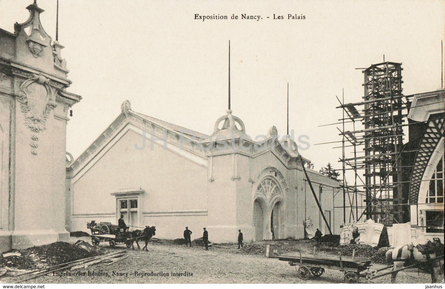 Exposition de Nancy - Le Palais - horse carriage - old postcard - France - unused - JH Postcards