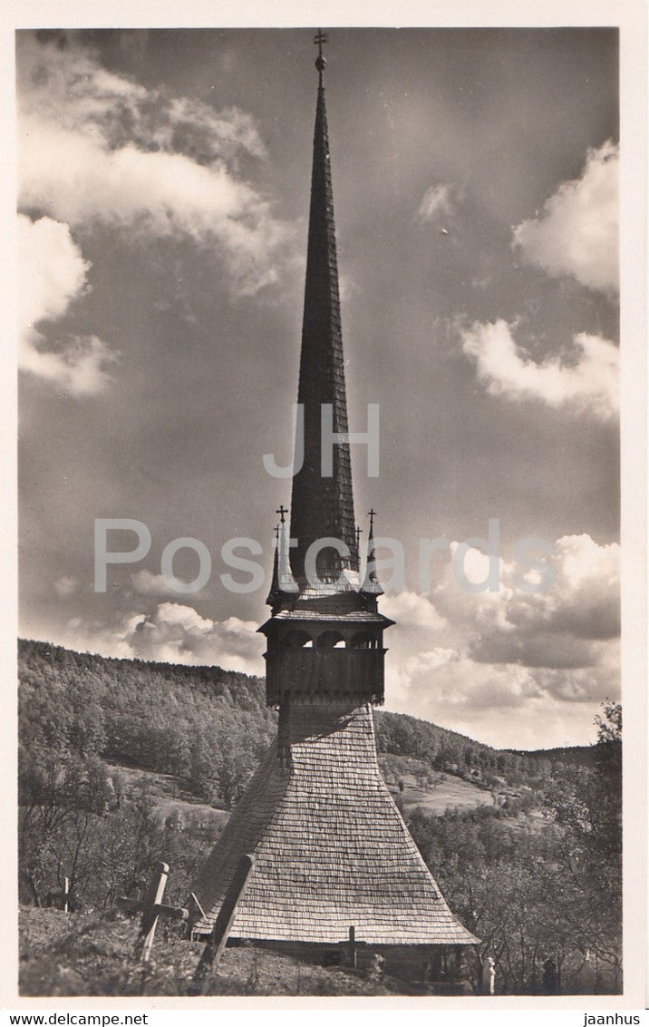 Eglise en bois de Transylvanie - wooden church in Transylvania - old postcard - Romania - unused - JH Postcards