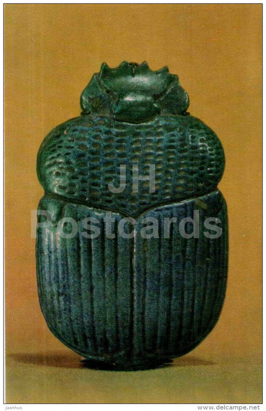 Scarab , the sacred beetle - faience - Arts and Crafts of Ancient Egypt - 1969 - Russia USSR - unused - JH Postcards