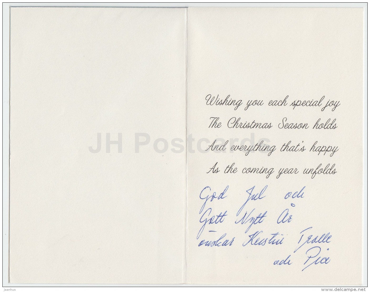 New Year Greeting Card - christmas bells - church - houses - Australia - used - JH Postcards