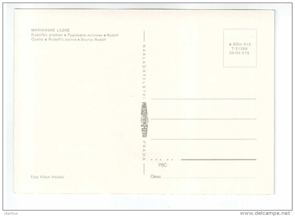Source Rudolf - Marianske Lazne - Czech Republic - unused - JH Postcards