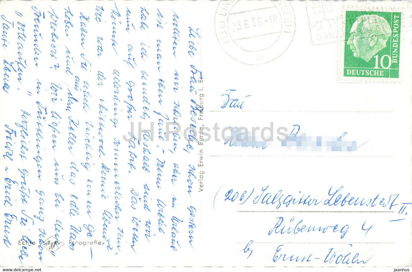 Grusse aus dem Hollental im Schwarzwald - Paulke Felsen - Ravennabrücke - Zug - alte Postkarte - 1956 - Deutschland - gebraucht