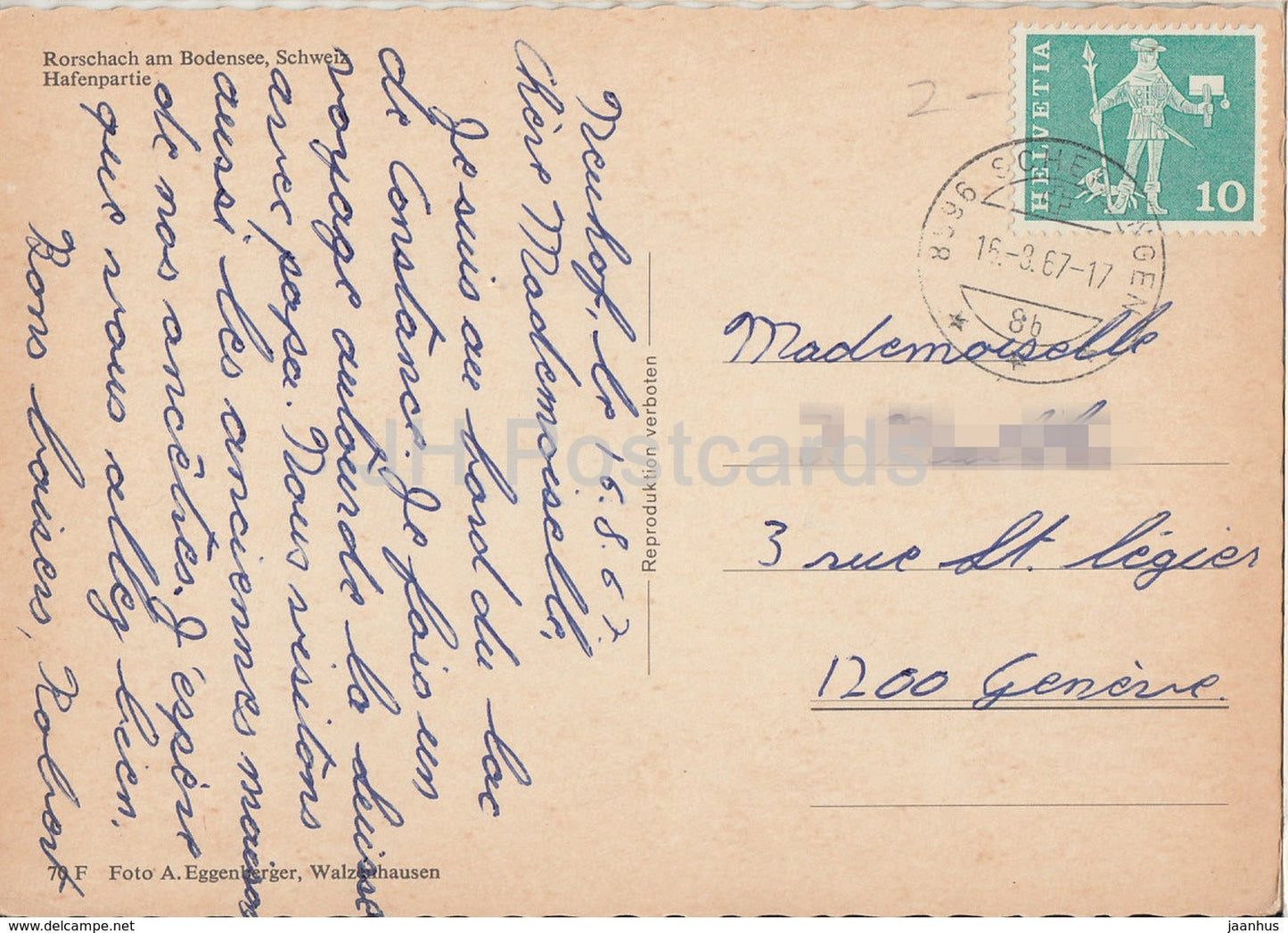 Rorschach am Bodensee - Hafenpartie - bateau - 1967 - Suisse - utilisé