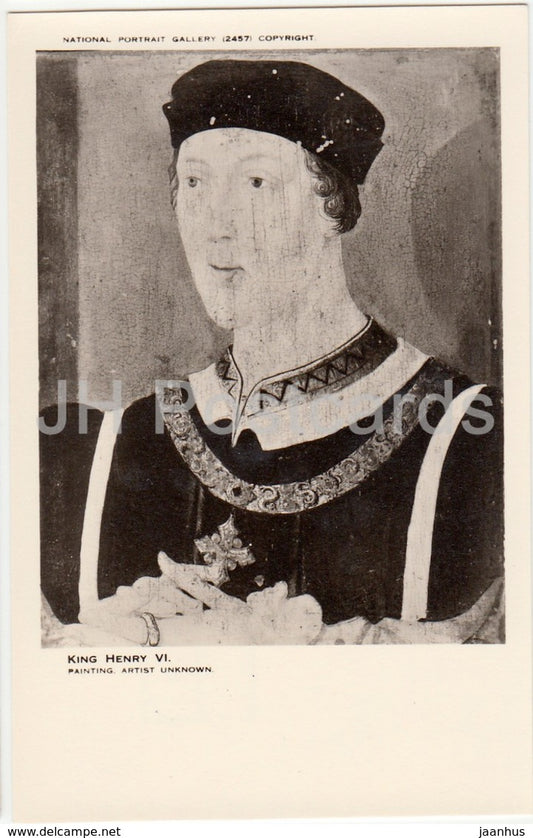 Painting by Unknown Artist - King Henry VI - National Portrait Gallery - english art - United Kingdom - England - used - JH Postcards