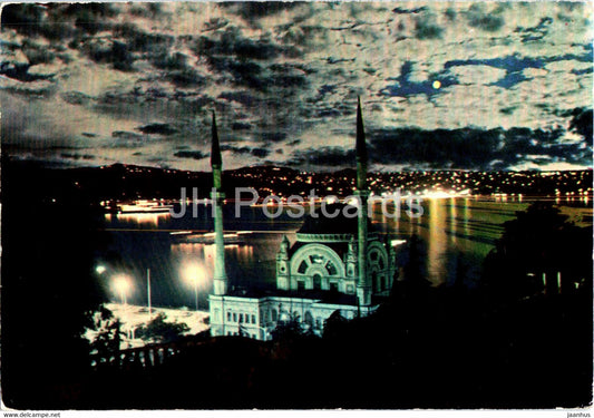 Istanbul - The Mosque of Dolmabahce and Bosphorus on the Moonlight - 1969 - Turkey - used - JH Postcards
