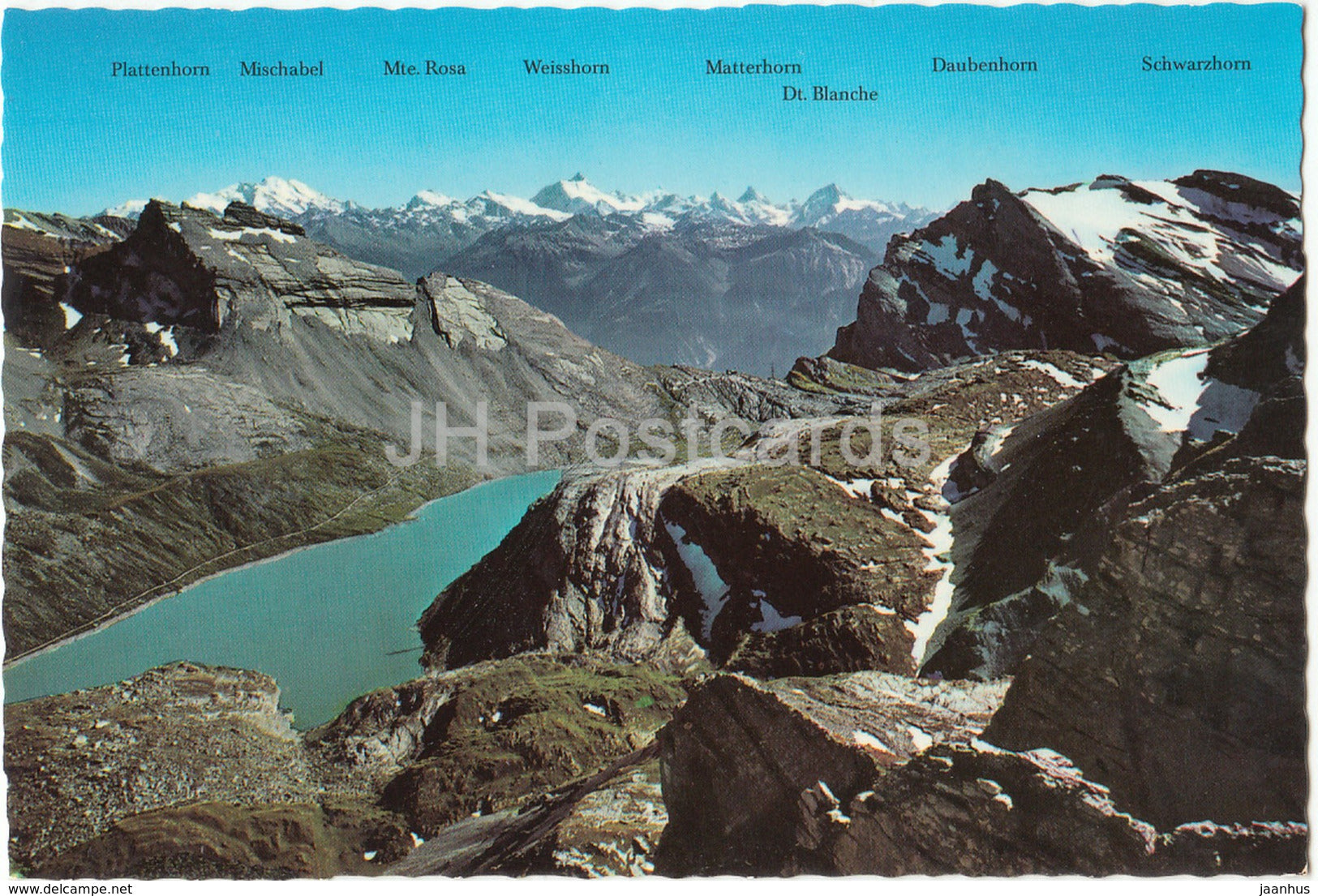 Daubensee Gemmipasshohe mit Walliseralpen - Rote Kumme - Daubenhubel - 343 - Switzerland - unused - JH Postcards