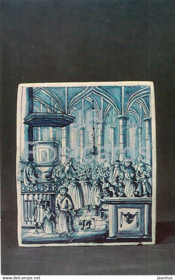 Plaque Preaching the Heidelberg Catechism - 1 Faience - Delftware - 1974 - Russia USSR - unused74 - Russia USSR - unused - JH Postcards