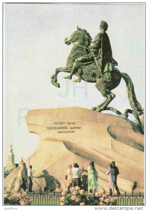 Monument to Peter the Great - Bronze Horseman - Leningrad - St. Petersburg - 1989 - Russia USSR - unused - JH Postcards