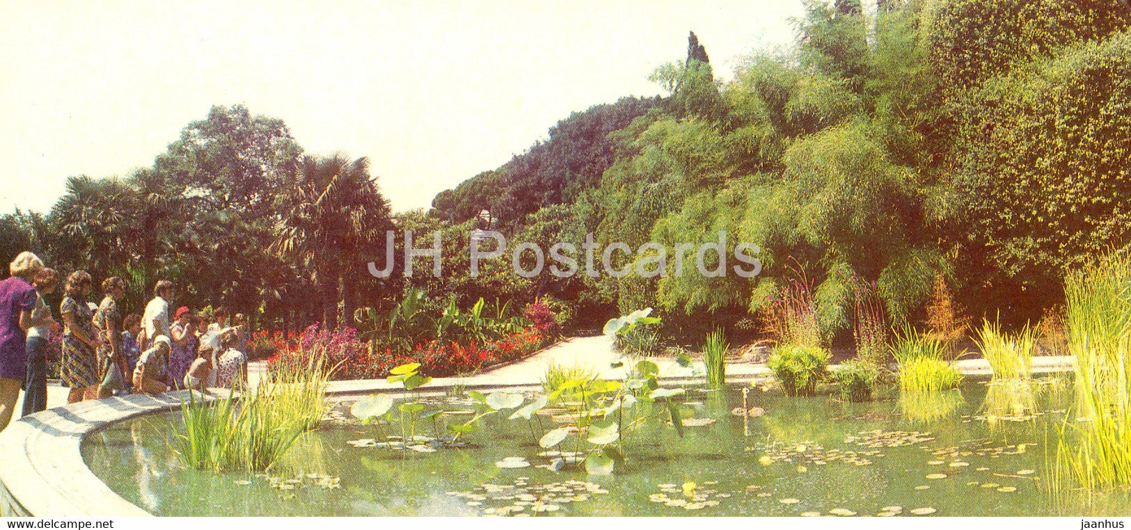 Yalta - pond in Nikitsky Botanical Garden - Crimea - 1982 - Ukraine USSR - unused - JH Postcards