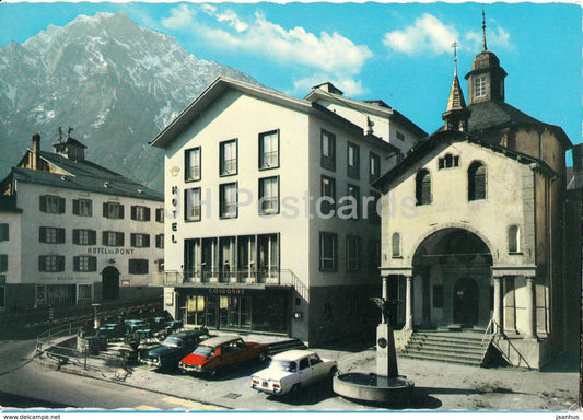 Brig - Brigue - Place St Sebastien - St Sebastian square - old cars Cirtoen - 4612 - 1974 - Switzerland - used - JH Postcards
