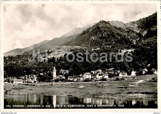 Val Vigezzo - Druogno 835 m - Vista di Albogno - Sagrogno - old postcard - 1957 - Italy - used - JH Postcards