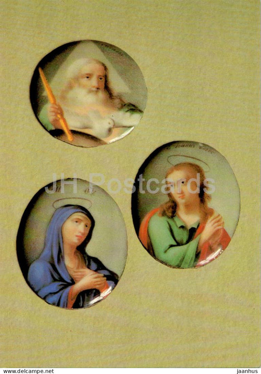 roundels from the mitre by A. Tarasov - Enamel Crafts of Rostov Finift - art - 1989 - Russia USSR - unused - JH Postcards