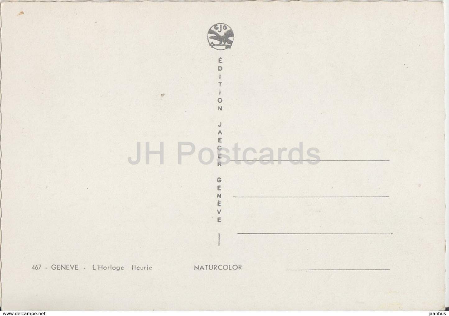 Geneva - Geneve - L'Horloge fleurie - Switzerland - unused