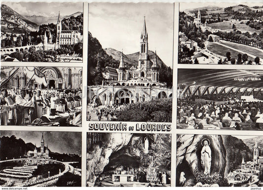 Souvenir de Lourdes - Christina hotel - multiview - 106 - France - 1965 - used - JH Postcards
