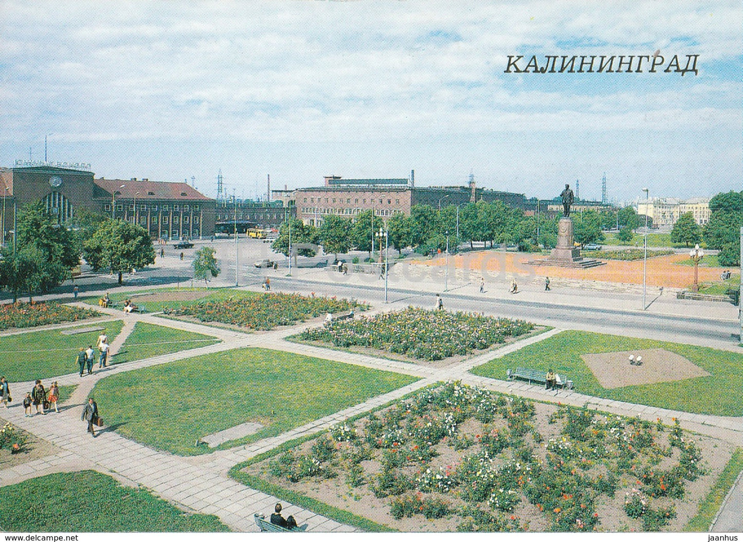 Kaliningrad - Konigsberg - monument to Kalinin on Kalinin square - 1987 - Russia USSR - unused - JH Postcards