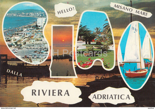 riviera Adriatica - sailing boat - multiview - Italy - 1980 - used - JH Postcards