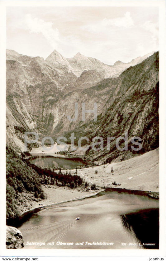 Saletalpe mit Obersee und Teufelshorner - old postcard - Germany - unused - JH Postcards