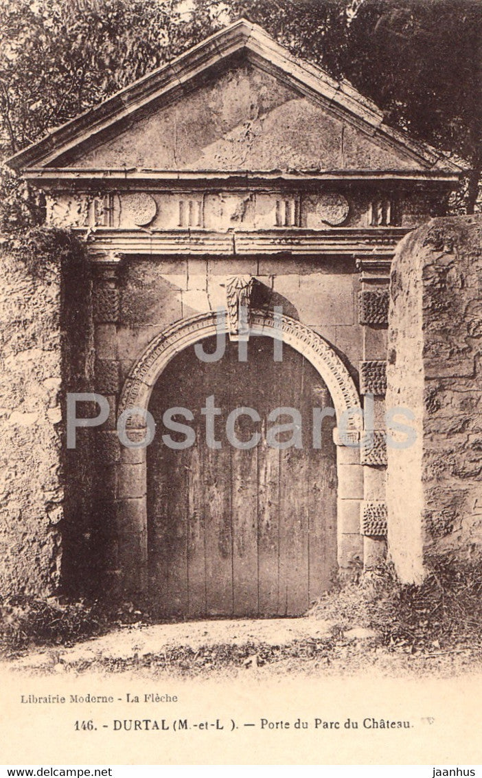 Durtal - Porte du Parc du Chateau - 146 - old postcard - France - unused - JH Postcards
