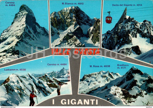 I Giganti della Valle d'Aosta - Aosta Valley and its Giants - multiview - 600-03 - 1982 - Italy - used - JH Postcards