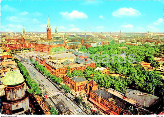 Copenhagen - Kobenhavn - Udsigt over Kobenhavn - view - 989/2 - 1966 - Denmark - used - JH Postcards