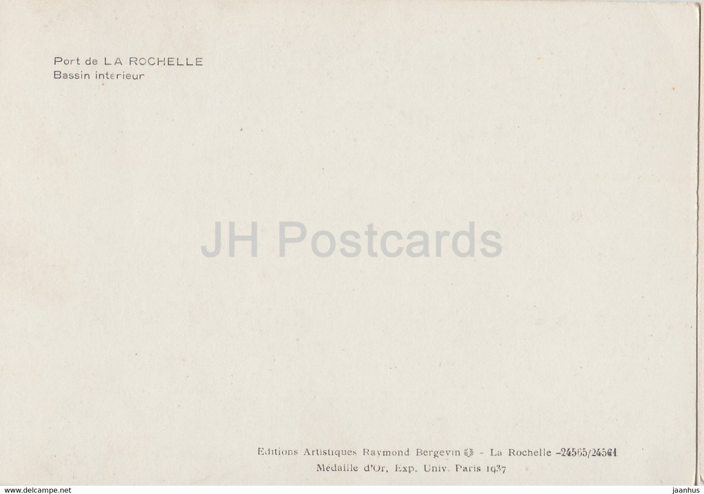 Port de La Rochelle - Bassin Interieur - sailing boat - old postcard - France - unused