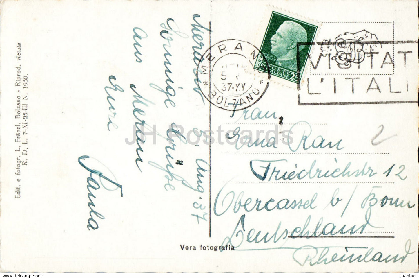 Merano - 710-94 - old postcard - 1937 - Italy - used