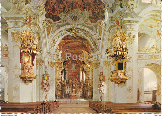 Einsiedeln - Stiftskirche - church - 1224 - Switzerland - 1962 - used - JH Postcards
