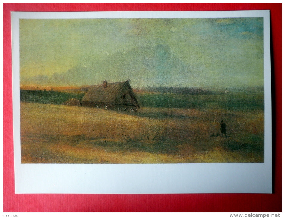 Painting by A. Savrasov - Kutuzov Hut , 1885 - Borodino Battle of 1820s - 1987 - Russia USSR - unused - JH Postcards