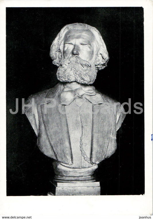 sculpture by M. Chizhov - Portrait of artist A. Bogolyubov - Russian art - 1964 - Russia USSR - unused - JH Postcards