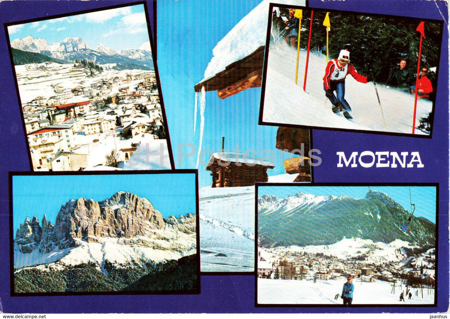 Moena -  alpine skiing - multiview - 1971 - Italy - used - JH Postcards