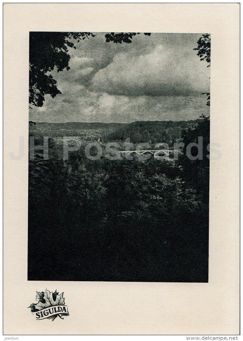 Valley of the Gauja river - Sigulda - old postcard - Latvia USSR - unused - JH Postcards